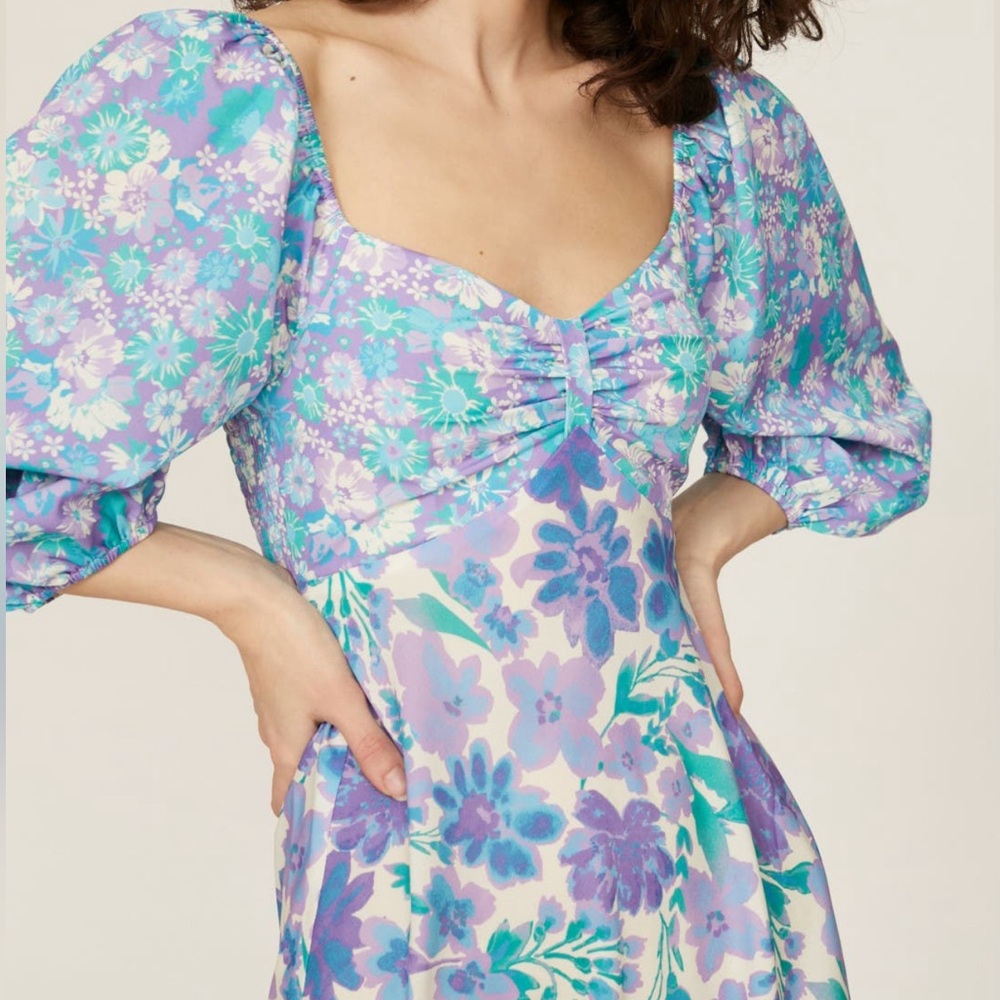 EUC Louna Blue Floral Midi Dress